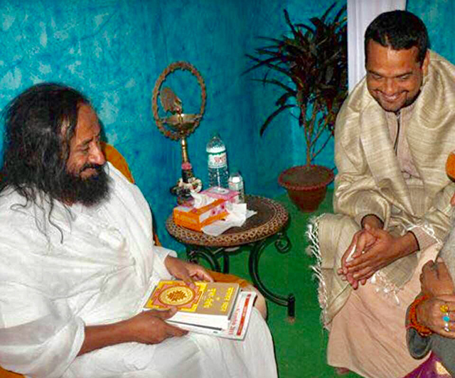 Acharya Krishna Kant Dwivedi Ji with sri sri ravi shankar Ji